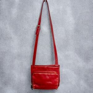 Y2K Hobo International Red Leather Crossbody Bag Wallet Organizer